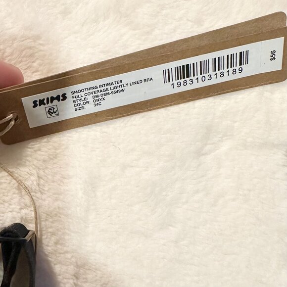 NWT SKIMS Smoothing Intimates Full Coverage Lightly Lined Bra in Onyx - 34C - Picture 3 of 9